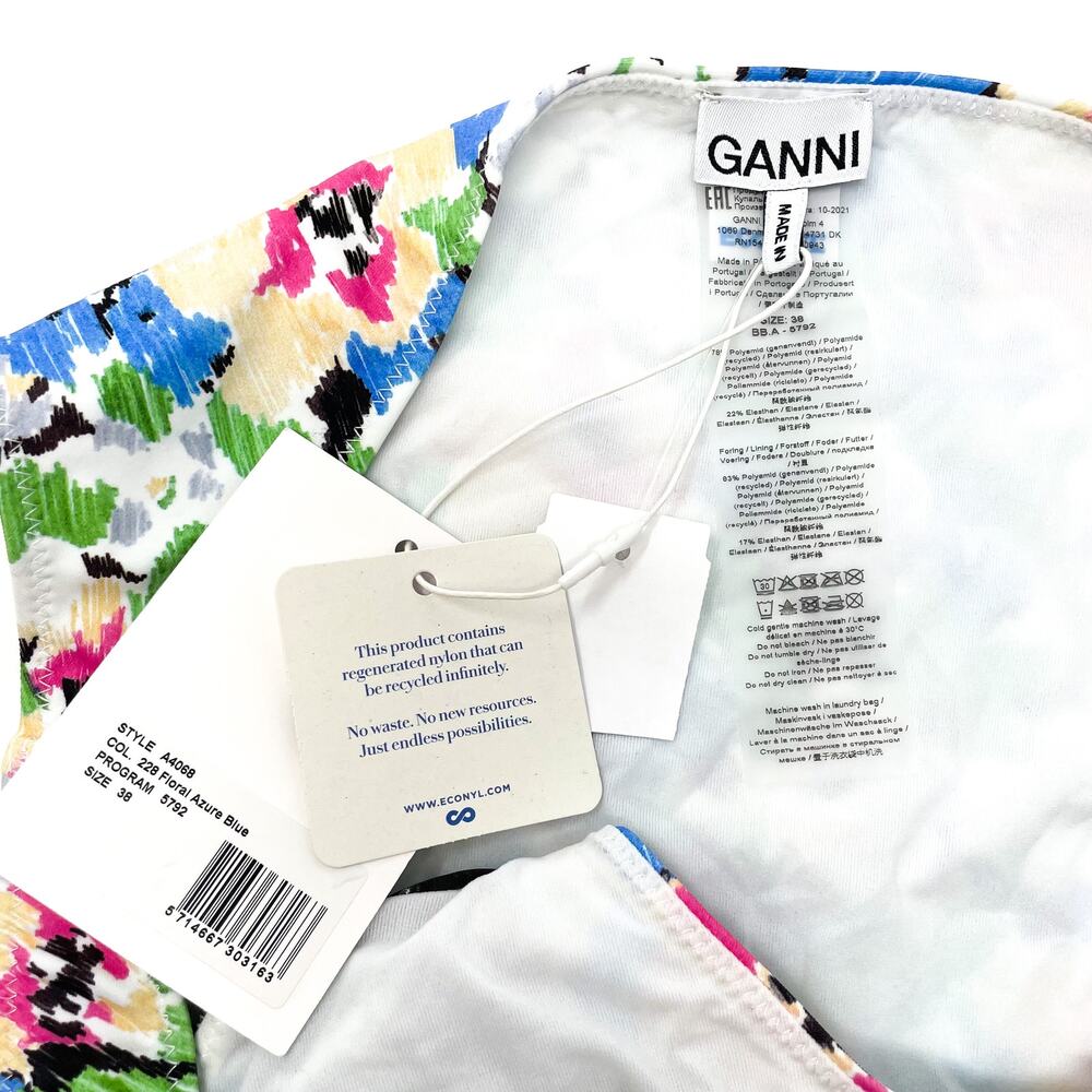 GANNI Floral Azure‎ Blue Bikini Bottoms - Picture 6 of 9